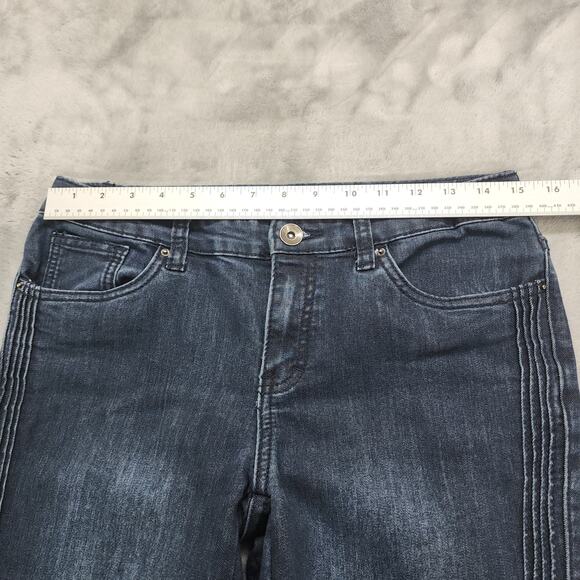 Christopher & Banks Jeans Womens 4 Low Rise Skinny Side Seam Detail Zip Hem - Picture 7 of 11